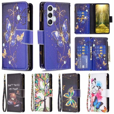 Multifunktion Handy Hülle mit Motiv Flip Case Schutz Tasche Leder Wallet Cover