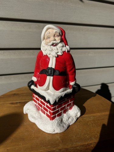 MCM Holland Mold Santa Chimney Kitsch Ceramic Bank Figurine 9" Retro Hobbyist