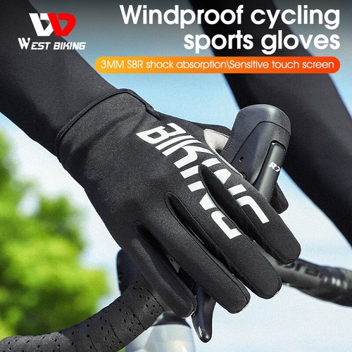 WEST BIKING Winter Schockproof Radfahren Volle Finger Handschuhe Touchscreen - Picture 5 of 17