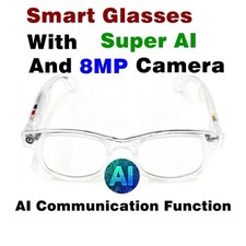 AI Smart Glasses 1080p HD Camera 8MP Real Time Translation Voice Assist