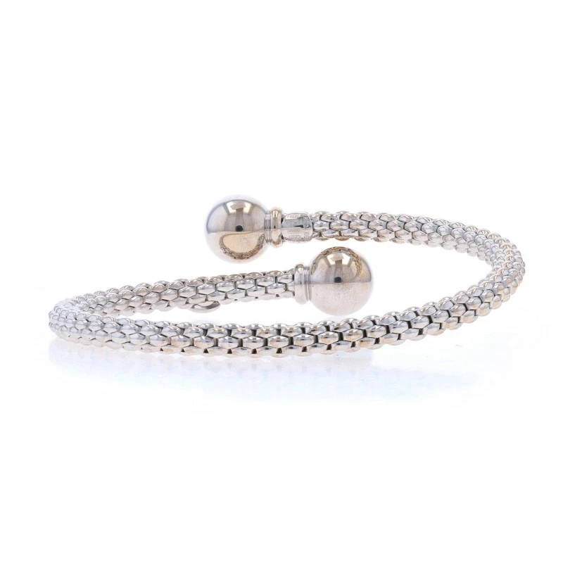 Brazalete Brazalete Flexible Flexible Bypass Diamante 6 1/4" Oro Blanco 18k Rnd.14ctw Pantera Foto 4 de 4