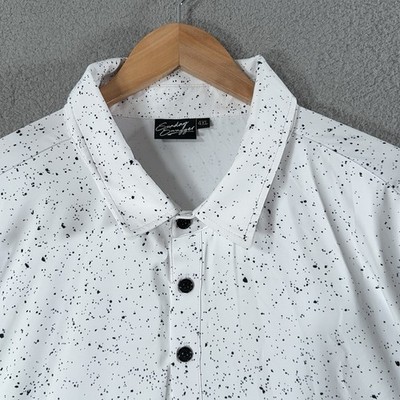 Sunday Swagger Golf Polo Mens 4XL Dawn Ink Splatter Performance AOP Print Shirt