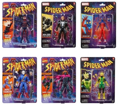 2025 Marvel SPIDER-MAN Legends Retro Card Wave 5 6'' Scale Hasbro Figures Set 6pc