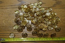 100 vintage gold decorative leather 3/4 in "spots"