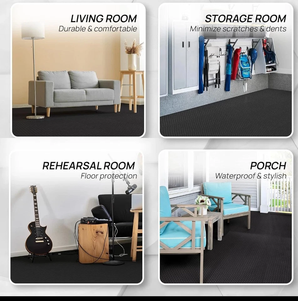 Tapetes de espuma para exercícios intertravados Yes4All com borda - 36 pés quadrados - Imagem 3 de 4