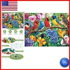 300 Piece Puzzle Adults Colorful Birds  Blooming Flowers 20.5" x 15"