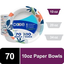 Disposable Paper Bowls 10 oz Assorted Colors Pack of 70 Eco Friendly Party Bowls