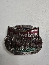 Budweiser Belt Buckle Clydesdale Wagon C J Inc. 1142 Pewter