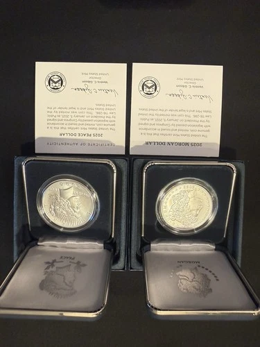 2025 Morgan and Peace Dollar Brilliant Uncirculated With OGP And COA