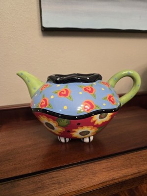 Certified International Joyce Shelton Studios Floral Ceramic Teapot Glazed