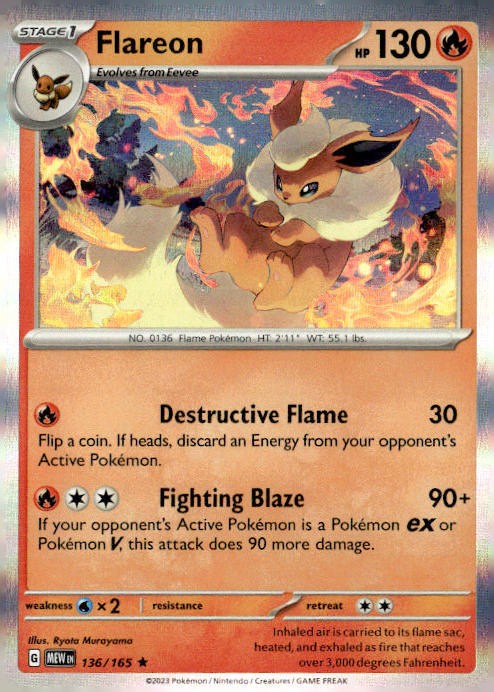 SV: Scarlet & Violet 151 #136/165 Flareon HOLO