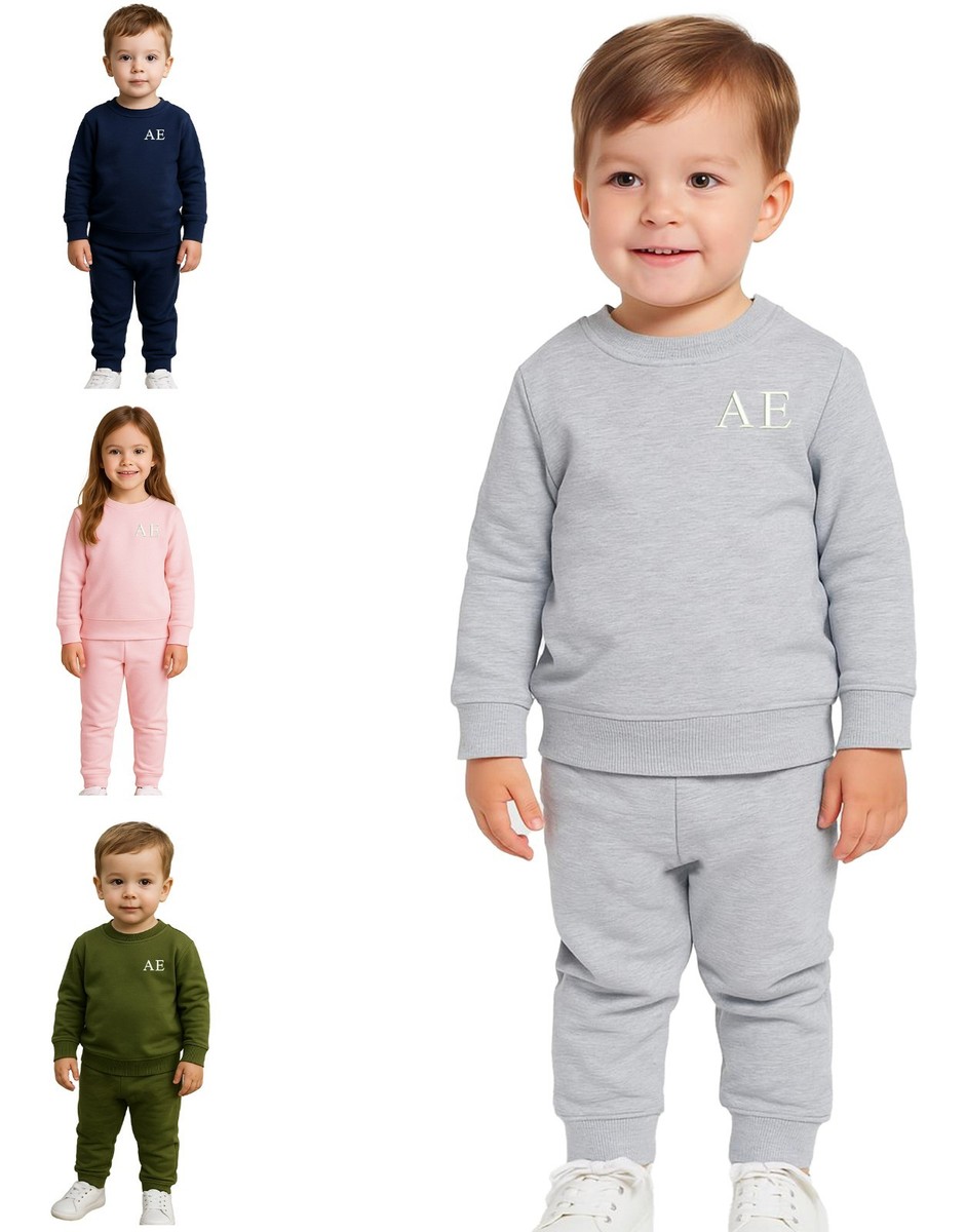 Personalised Baby Kids Tracksuit Boys Girls Loungewear Sweatshirt