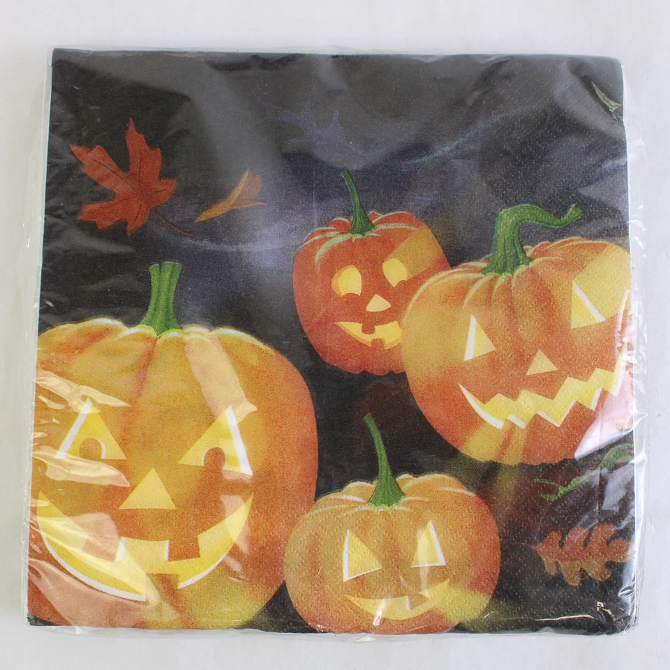 Lote de 2 servilletas de papel DesignWare Jack-O-Lantern para almuerzo 20 piezas 2 capas Foto 3 de 4