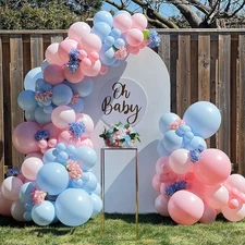 137pc Gender Reveal Balloon Arch Kit, Pink  Blue Balloons, Decor for Baby Gen...