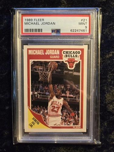 1989 Fleer MICHAEL JORDAN PSA 9 #21 - Certification #62247461 - MINT!!