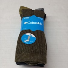 Columbia Multi Colored Crew Socks 4 Pairs Polyester Blend Men's Size 6-12 New