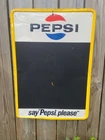 Vintage 1968 Pepsi Chalkboard Tin Sign "Say Pepsi, Please"