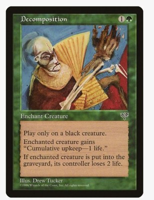Decomposition | MTG MIR Mirage | EDH Commander Green Aura Black Hate | MP