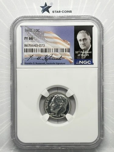 1962 10C Roosevelt Dime NGC PF66