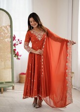 Stunning Look Blooming Faux Anarkali Gown Bottom With Dupatta For Party Wear