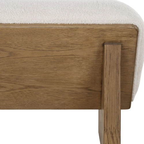 Uttermost Wedged Ivory Fabric Bench - Picture 5 of 6