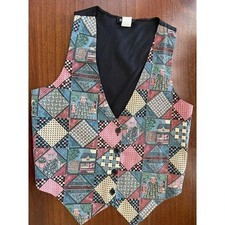 Vintage 111 Main Quilted Patchwork Vest Cottagecore Handmade S/M