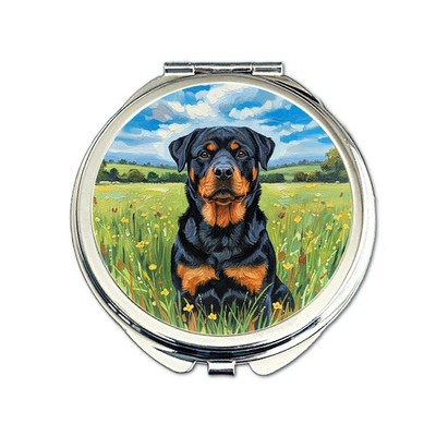Rottweiler Kompaktspiegel | Hundeliebhaber Geschenk | Taschenspiegel