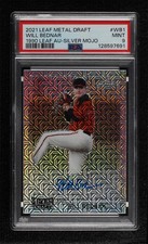 2021 Leaf Metal Draft 1990 Silver Mojo Will Bednar #LA-WB1 PSA 9 MINT Auto 8d2