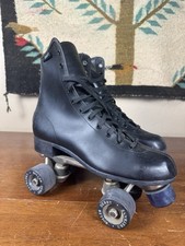 Vintage Roller Derby Quad Roller Skates Size 8 Black Urethane Wheels Taiwan