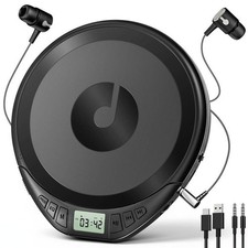 Portable CD Player with Headphones KOVCDVI for Car Black