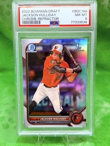 Jackson Holliday RC Refractor 2022 Bowman Chrome Draft #BDC-168 Orioles PSA 8