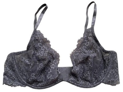 H&M H & M Blue Lightweight Floral Lace Plunge Underwire Bra womens 38C 38 C
