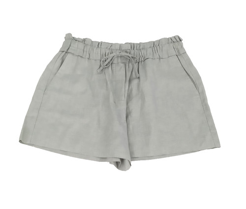 Reiss Women's Shorts Size 10 Light Grey Paperbag Drawstring Elastic Waist Used