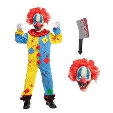 JAZGROM Scary Halloween Costumes for Kids Clown Small 5-7yrs , Colorful