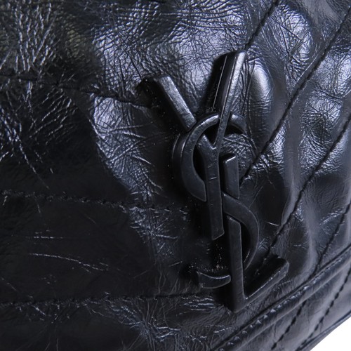 Bolso de hombro mediano YVES SAINT LAURENT YSL Niki 498894 cuero de becerro negro - Imagen 8 de 15