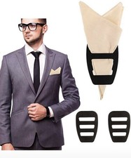 2 Black pocket square holders formal suitaccessory handkerchief suit formal