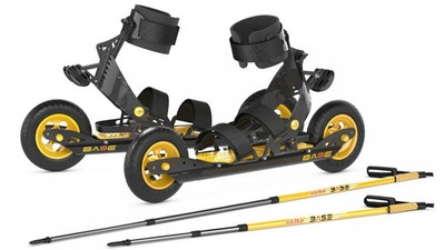 Skike-Starter Set: v07 Base inkl. Stöcke - Cross Skates Ski-Langlauf Skiroller