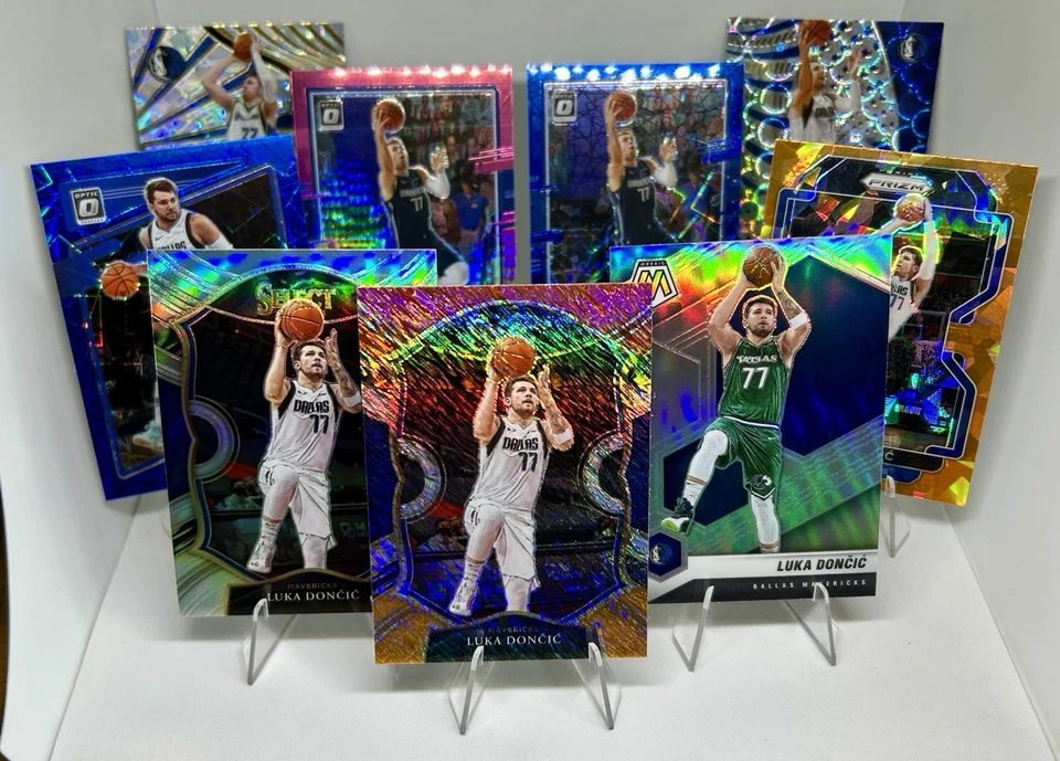 Lote surtido de tarjetas coleccionables paralelas 2020-22’ Panini NBA grande Luka Doncic (9) Foto 2 de 4