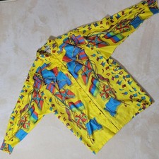 Versace Vintage Silk Check Shirt Black Size L 90s Rare Dress Long Sleeve Mens