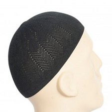Black Knitting Caps Kufi Hat SFR Style Muslim Prayer Cap Skullcap Taqiyah Eid
