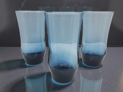 vintage set of 3 libbeys concave appollo dusky 12oz drinking glasses