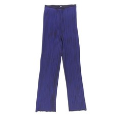 Excellent PLEATS PLEASE Pants Mesh design Navy blue polyester Women 2 PP02-JF604