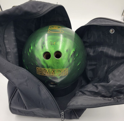 Brunswick Command 15lb Drilled Plastic Ten-Pin Spare Ball w/ Bag Green/Black