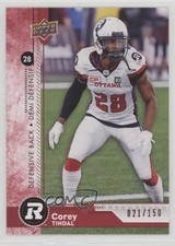 2018 Upper Deck CFL Red 21/150 Corey Tindal #140 r6v