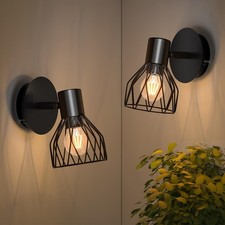Kimjo Wall Lights for Bedrooms - Black Wall Lights for Living Room Rotatable ...