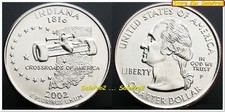 USA 2002 US QUARTER INDIANA UNITED STATES OF AMERICA RARE 25 CENT COIN UNC