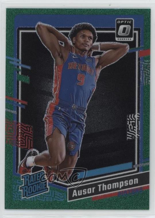 2023 Donruss Optic Rated Green Glitter Prizm 25/77 Ausar Thompson Rookie RC ux8