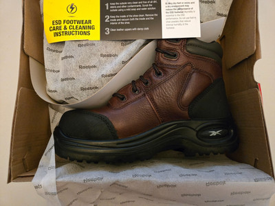 Reebok Trainex 6'' Composite Safety Toe Sport Boot Dark Brown Women's Size 6.5W
