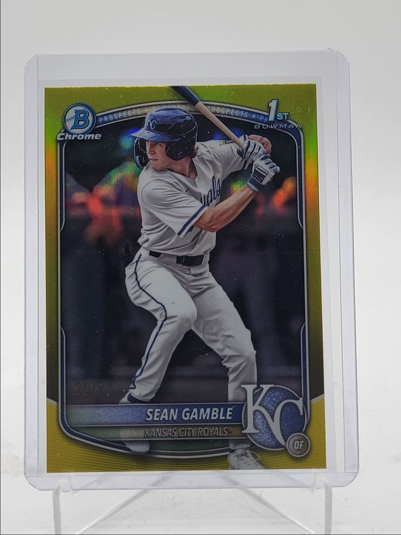 SEAN GAMBLE 2025 BOWMAN CHROME DRAFT 1ST YELLOW REFRACTOR /75 Q4874