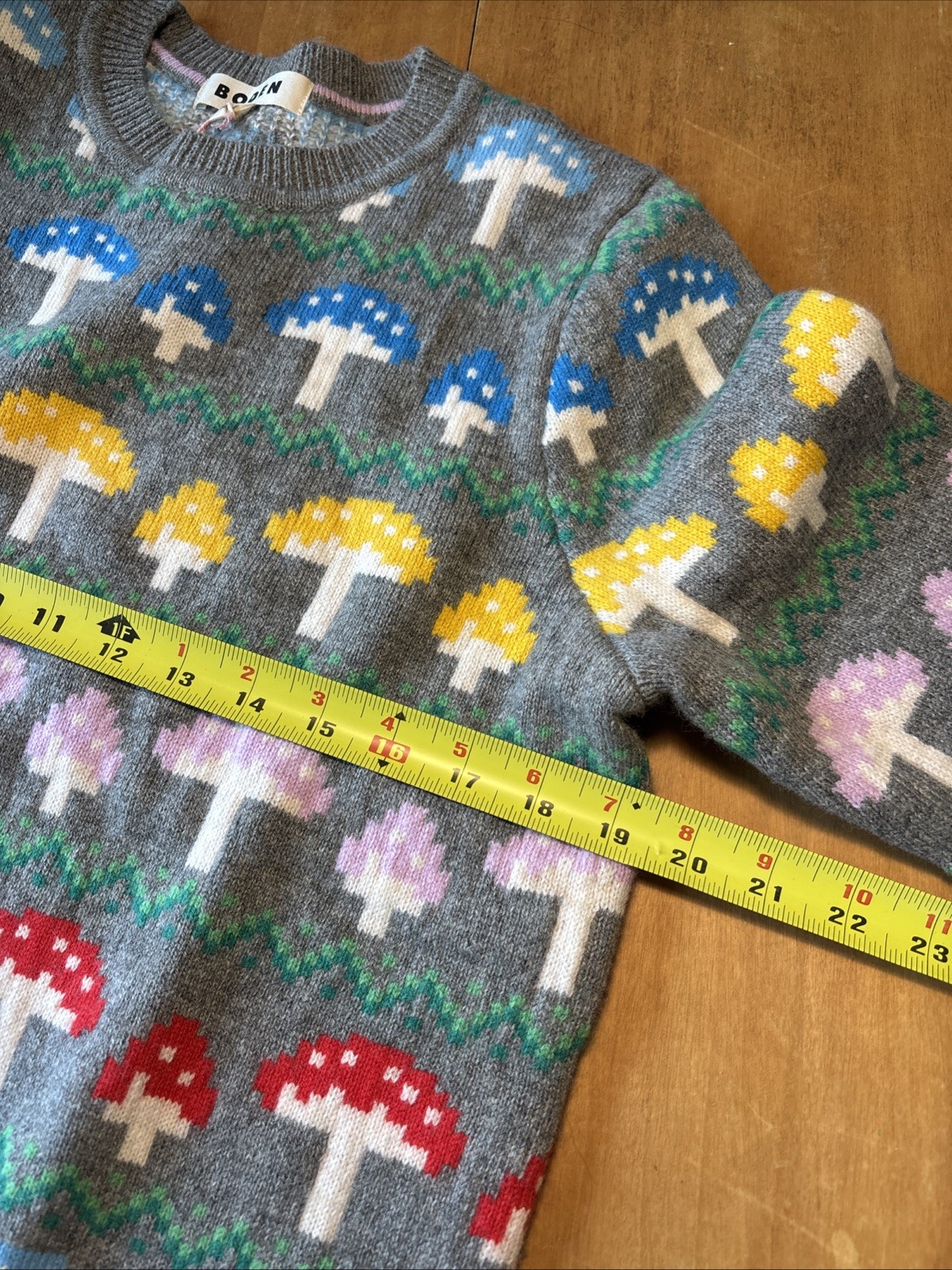 112 Boden Intarsia Edie Mushroom Fair Isle Sweater M NWT image 4